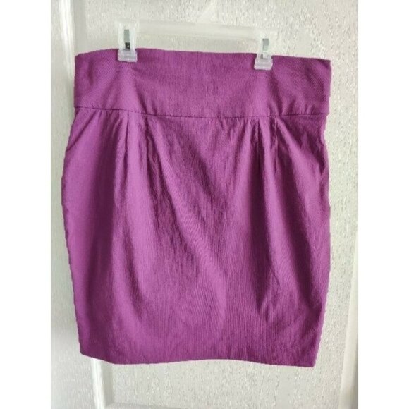 Bisou Bisou Stretch Purple Full Zip Front Stretch Skirt Sz.14 - Picture 4 of 9